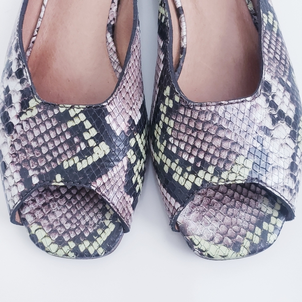 Madewell Erica Peeptoe Mule Snakeskin Print Detail - Picture 3 of 6